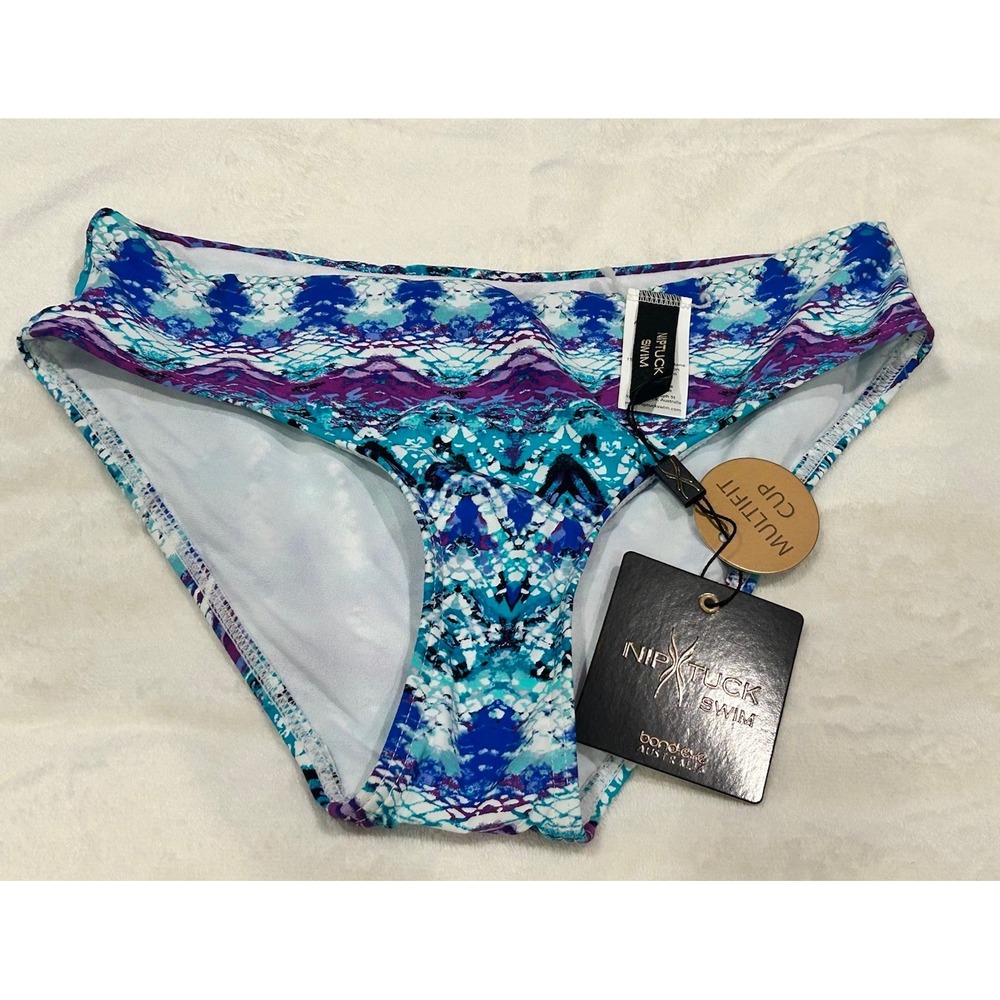 Nip Tuck Bond-eye Blue Bikini Bottoms Swimsuit Womens US 8‎ NWT
